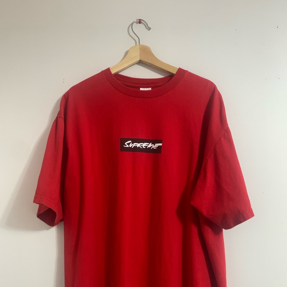 Size XXL - Red Supreme Futura Box Logo T-Shirt - SS24